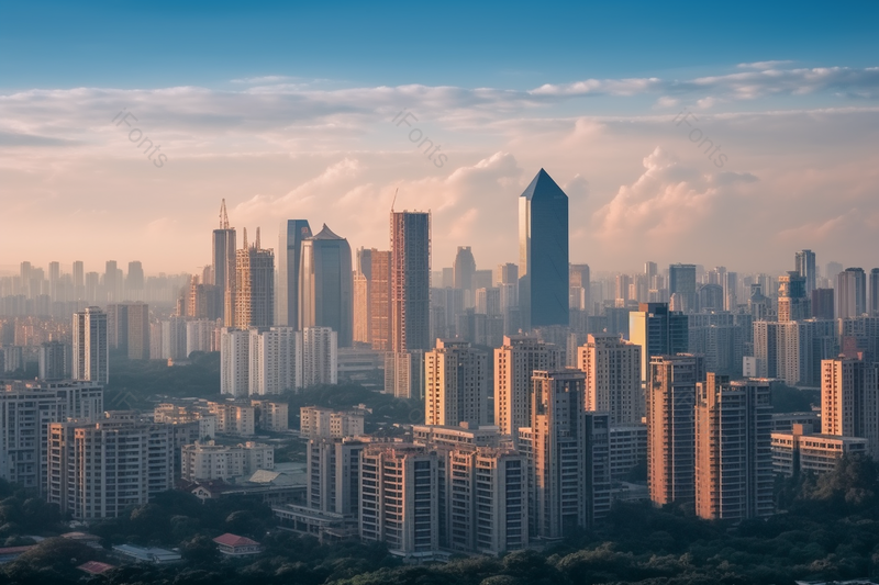 蓝色城市高楼建筑高耸入云拍摄,高清,摄影图,摄影图片,图片大全,摄影图免费下载